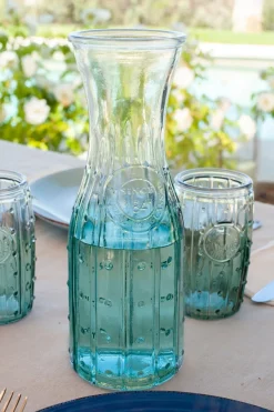 Cristina Oria Jarras Y Botellas^JARRA CRISTAL TONOS AZULES