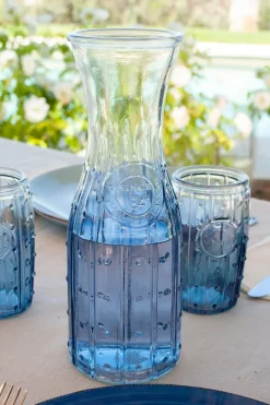 Cristina Oria Jarras Y Botellas^JARRA CRISTAL TONOS AZULES