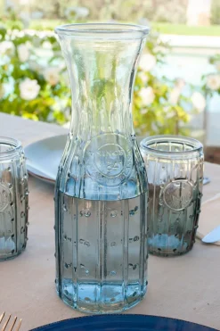 Cristina Oria Jarras Y Botellas^JARRA CRISTAL TONOS AZULES