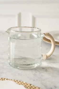 Cristina Oria Jarras Y Botellas^Jarra De Cristal Grande Con Asa De Mimbre