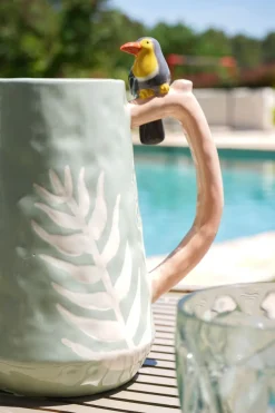 Cristina Oria Jarras Y Botellas^Jarra Verde Con Hoja Y Detalle Tucán