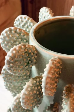 Cristina Oria Jarrones, Floreros Y Maceteros^Jarrón Alto Con Diseño De Cactus Verde