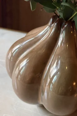 Cristina Oria Jarrones, Floreros Y Maceteros^Jarrón Artesanal Aurelia Marrón Esmaltado Oval