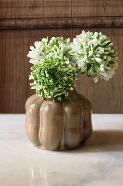 Cristina Oria Jarrones, Floreros Y Maceteros^Jarrón Artesanal Aurelia Marrón Esmaltado