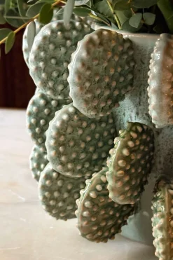 Cristina Oria Jarrones, Floreros Y Maceteros^Jarrón Bajo Con Diseño De Cactus Verde