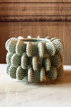 Cristina Oria Jarrones, Floreros Y Maceteros^Jarrón Bajo Con Diseño De Cactus Verde