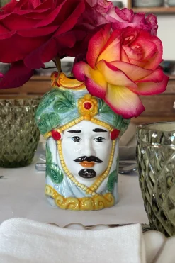 Cristina Oria Piezas Decorativas|Jarrones, Floreros Y Maceteros^Jarrón Busto Diseño Hindú Colores