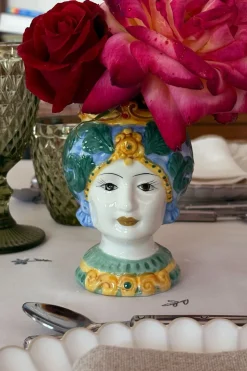 Cristina Oria Piezas Decorativas|Jarrones, Floreros Y Maceteros^Jarrón Busto Diseño Hindú Colores