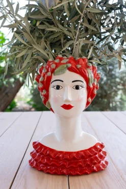 Cristina Oria Piezas Decorativas|Jarrones, Floreros Y Maceteros^Jarrón Busto Lady Chili De Porcelana