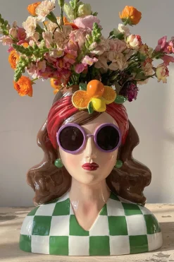 Cristina Oria Jarrones, Floreros Y Maceteros|Piezas Decorativas^Jarrón Busto Lady Fashion Morena