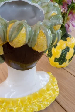 Cristina Oria Piezas Decorativas|Jarrones, Floreros Y Maceteros^Jarrón Busto Lady Limones De Porcelana