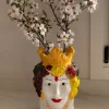 Cristina Oria Piezas Decorativas|Jarrones, Floreros Y Maceteros^Jarrón Busto Lady Macedonia De Porcelana