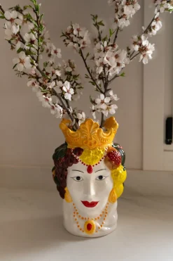 Cristina Oria Piezas Decorativas|Jarrones, Floreros Y Maceteros^Jarrón Busto Lady Macedonia De Porcelana