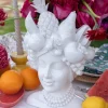 Cristina Oria Piezas Decorativas|Jarrones, Floreros Y Maceteros^Jarrón Busto Lady Tutti Fruti Blanco De Porcelana