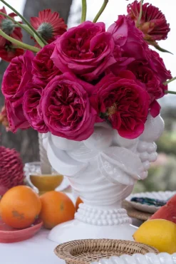 Cristina Oria Piezas Decorativas|Jarrones, Floreros Y Maceteros^Jarrón Busto Lady Tutti Fruti Blanco De Porcelana