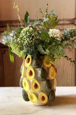 Cristina Oria Jarrones, Floreros Y Maceteros^Jarrón Con Diseño De Aguacates En Relieve