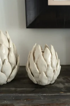 Cristina Oria Jarrones, Floreros Y Maceteros^Jarrón Con Diseño De Alcachofa Blanco Pequeño