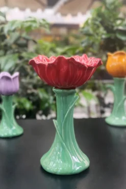 Cristina Oria Jarrones, Floreros Y Maceteros^Jarrón Con Diseño De Amapola Roja