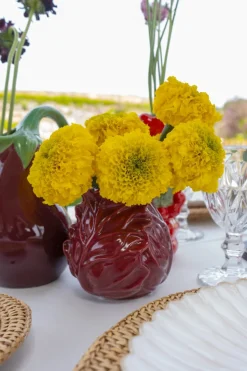 Cristina Oria Jarrones, Floreros Y Maceteros^Jarrón Con Diseño De Col Granate