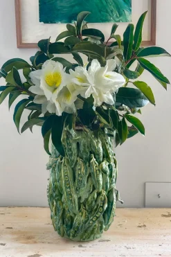 Cristina Oria Jarrones, Floreros Y Maceteros^Jarrón Con Diseño De Guisantes
