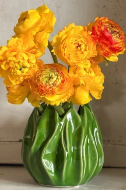 Cristina Oria Jarrones, Floreros Y Maceteros^Jarrón Con Diseño De Hojas Verdes