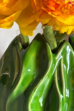 Cristina Oria Jarrones, Floreros Y Maceteros^Jarrón Con Diseño De Hojas Verdes