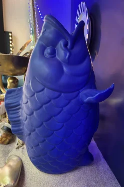 Cristina Oria Jarrones, Floreros Y Maceteros^Jarrón Con Diseño De Pez Azul