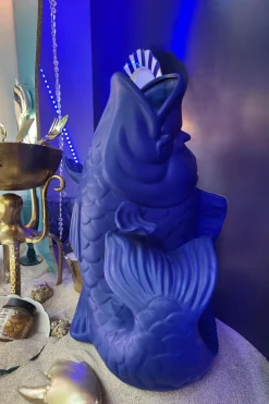 Cristina Oria Jarrones, Floreros Y Maceteros^Jarrón Con Diseño De Pez Azul