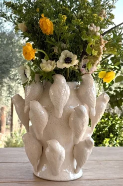 Cristina Oria Jarrones, Floreros Y Maceteros^Jarrón Con Diseño De Pájaros Blanco