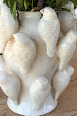 Cristina Oria Jarrones, Floreros Y Maceteros^Jarrón Con Diseño De Pájaros Blanco
