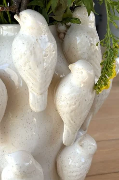 Cristina Oria Jarrones, Floreros Y Maceteros^Jarrón Con Diseño De Pájaros Blanco