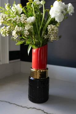 Cristina Oria Jarrones, Floreros Y Maceteros^Jarrón con Forma De Pintalabios Rojo