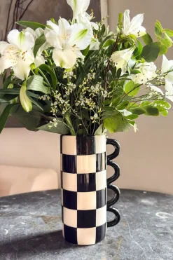 Cristina Oria Jarrones, Floreros Y Maceteros^Jarrón De Cerámica Bicolor Blanco Y Negro