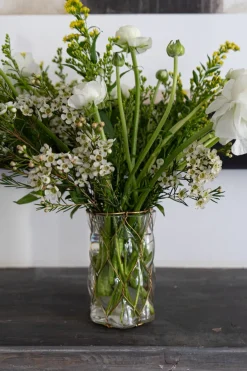 Cristina Oria Jarrones, Floreros Y Maceteros^Jarrón De Cristal Con Entramado Dorado