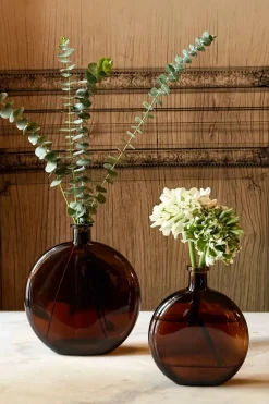 Cristina Oria Jarrones, Floreros Y Maceteros^Jarrón De Cristal En Tono Marrón Ámbar