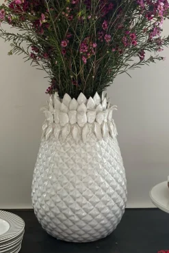 Cristina Oria Piezas Decorativas|Jarrones, Floreros Y Maceteros^Jarrón Diseño Piña Blanco Grande