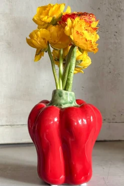 Cristina Oria Jarrones, Floreros Y Maceteros^Jarrón Diseño Pimiento Rojo