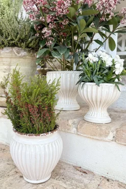 Cristina Oria Jarrones, Floreros Y Maceteros^Jarrón Diseño Vasija De Porcelana Blanco Roto