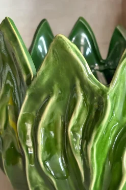 Cristina Oria Jarrones, Floreros Y Maceteros^Jarrón Grande Con Diseño De Hojas Verdes