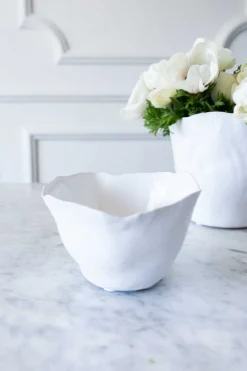 Cristina Oria Jarrones, Floreros Y Maceteros^Jarrón Irregular De Porcelana Blanco Brillante 9 Cm