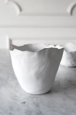 Cristina Oria Jarrones, Floreros Y Maceteros^Jarrón Irregular De Porcelana Blanco Brillante 15 Cm