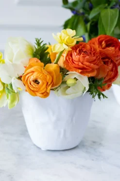 Cristina Oria Jarrones, Floreros Y Maceteros^Jarrón Irregular De Porcelana Blanco Brillante 12 Cm