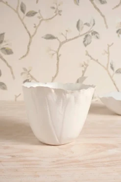 Cristina Oria Jarrones, Floreros Y Maceteros^Jarrón Irregular De Porcelana Blanco Brillante 12 Cm