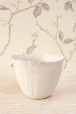 Cristina Oria Jarrones, Floreros Y Maceteros^Jarrón Irregular De Porcelana Blanco Mate 11,5 Cm