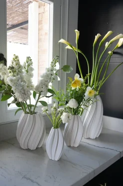 Cristina Oria Jarrones, Floreros Y Maceteros^Jarrón Irregular Efecto 3D Blanco