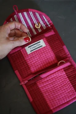Cristina Oria Otros Textil|Joyeros, Carteras Y Fundas^Joyero Rayas Rosas Y Rojas