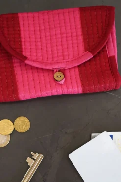 Cristina Oria Otros Textil|Joyeros, Carteras Y Fundas^Joyero Rayas Rosas Y Rojas