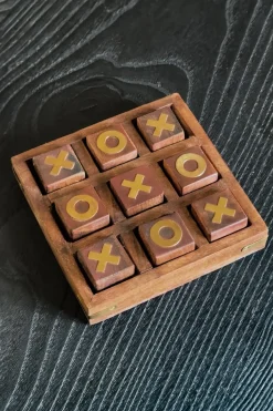 Cristina Oria Juegos De Mesa^Juego de Madera Tres en Raya Detalle Dorado