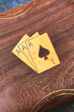 Cristina Oria Juegos De Mesa^Juego Set De 2 Cartas En Caja De Madera Sheesham