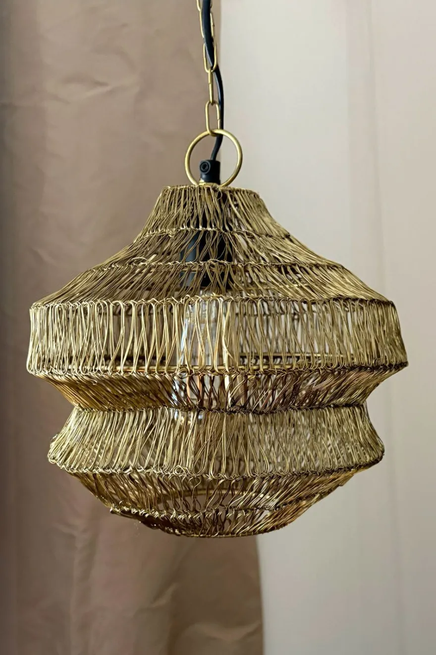 Cristina Oria Lámparas^Lámpara Colgante De Hierro Dorado